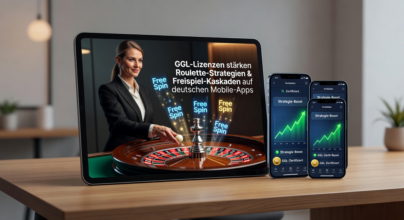 Live-Dealer-Tisch mit Roulette-Rad und Mobile-App-Schnittstelle, die GGL-Lizenz-Siegel zeigt